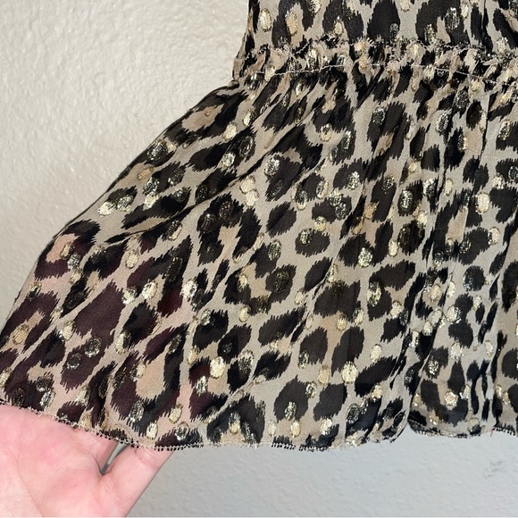 Kate Spade Leopard Clip Dot Print Silk Blouse Sz S - Picture 5 of 11